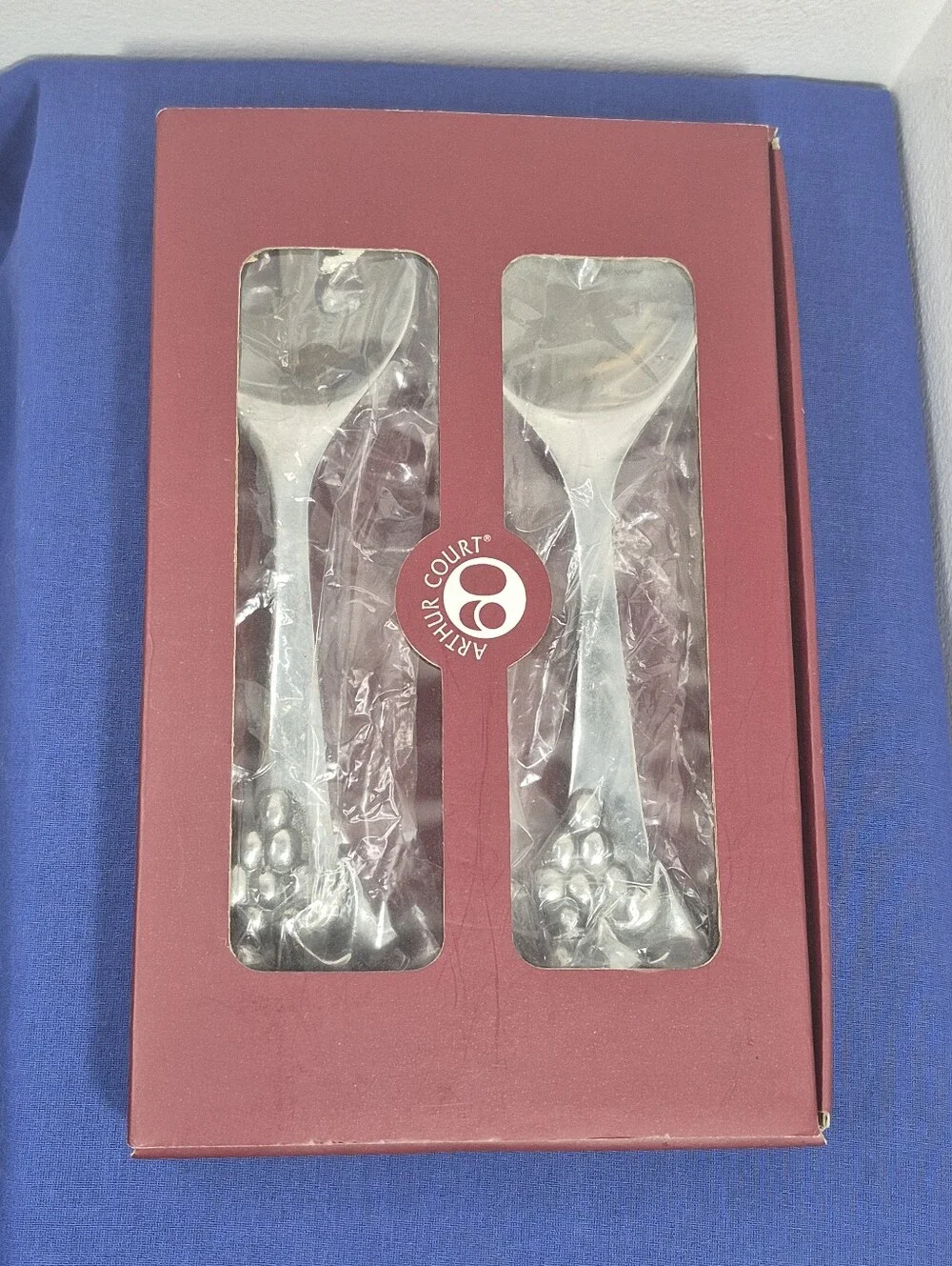 Vintage Arthur Court Aluminum Mariposa Salad Serving Set Fork & Spoon
